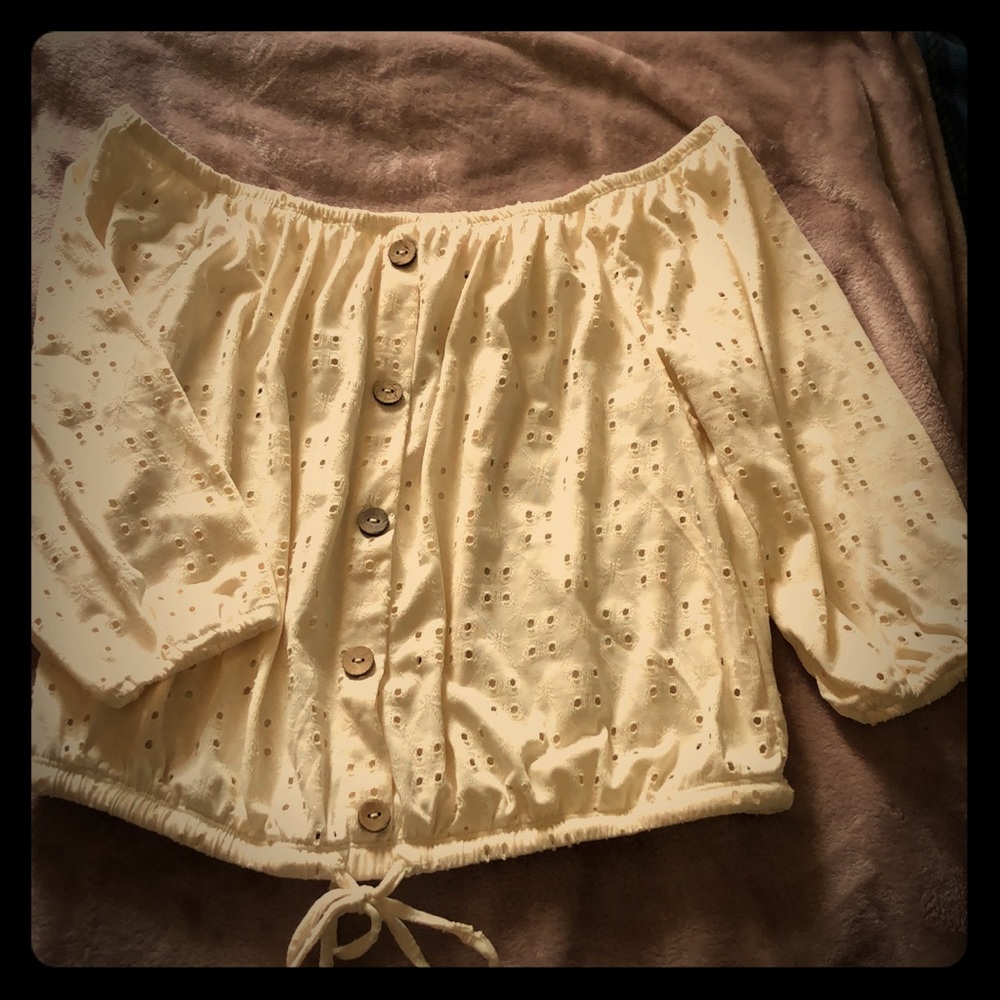 Off the shoulder cream summer top